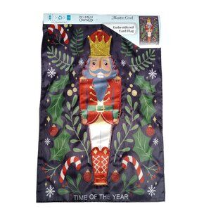Nutcracker Time of the Year 18 inch Dimensional Embroidered Christmas Yard Flag